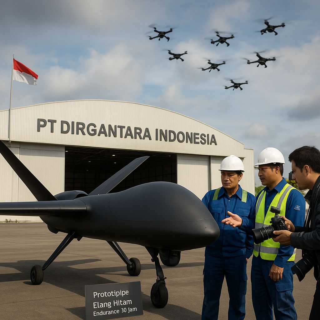 PT DI Luncurkan Prototipe UAV Elang Hitam Generasi Baru dengan Fitur Autonomous Swarm
