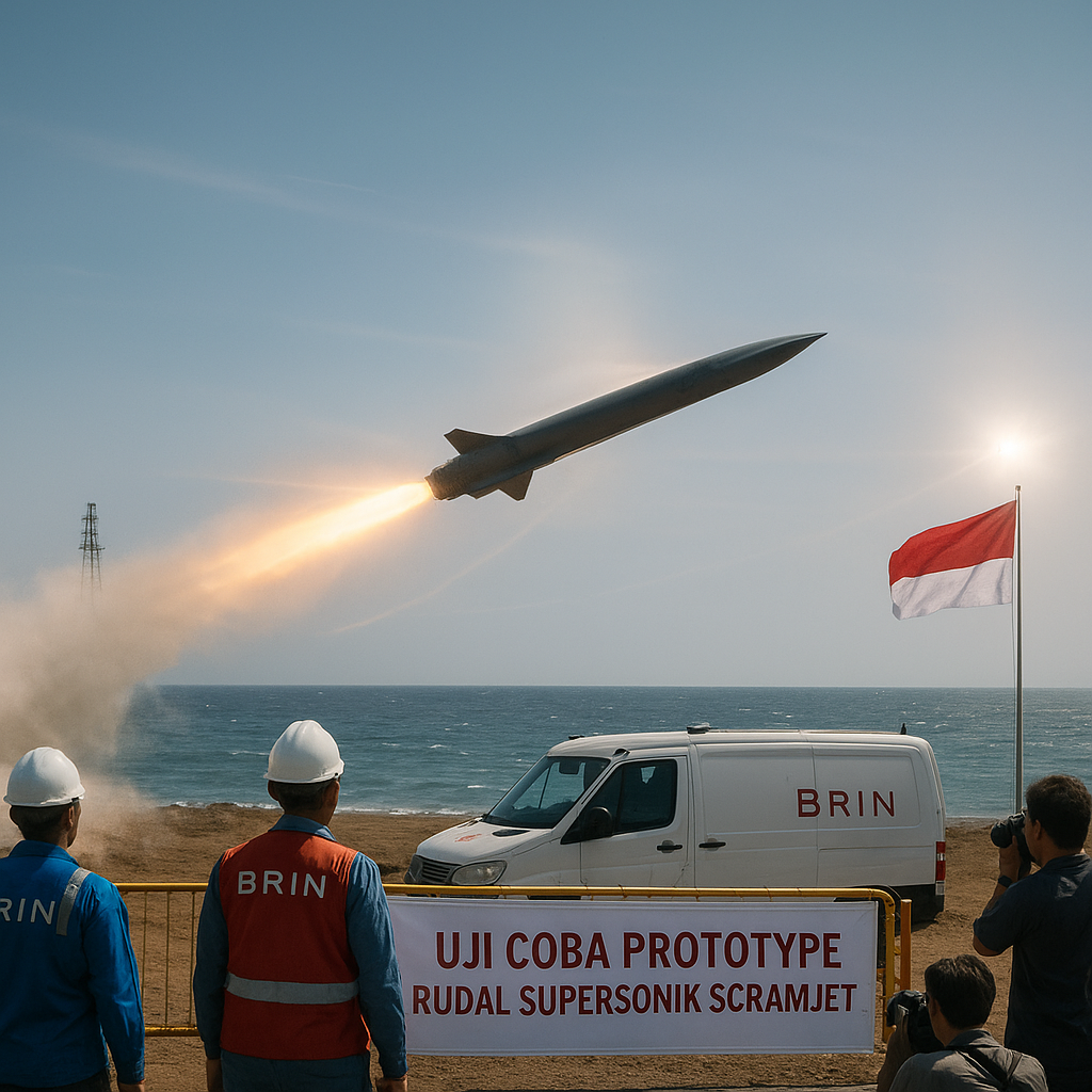 BRIN Uji Coba Prototype Rudal Supersonik Anti-Kapal Jarak Menengah dengan Teknologi Propulsi Scramjet