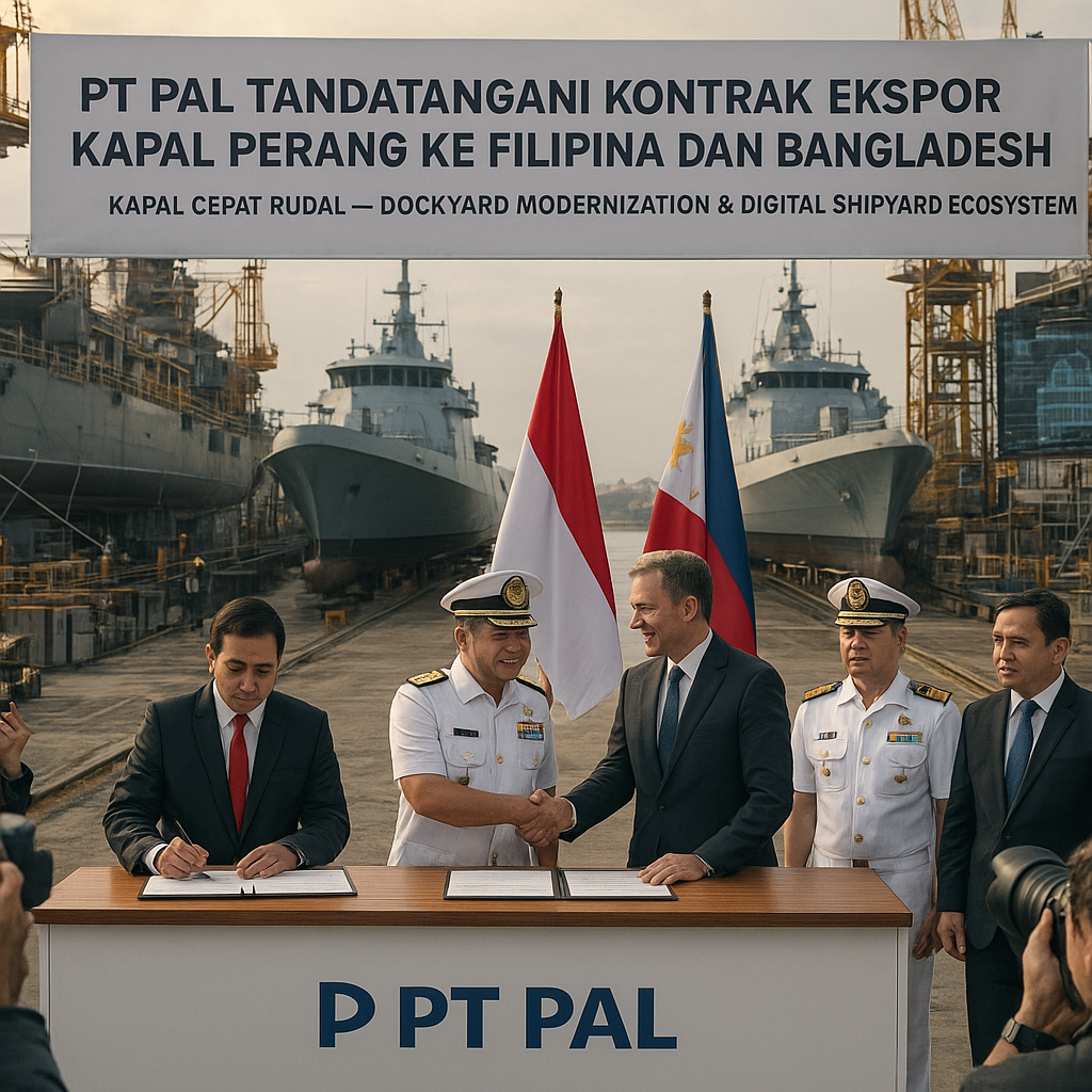 PT PAL Tandatangani Kontrak Ekspor Kapal Perang ke Filipina dan Bangladesh