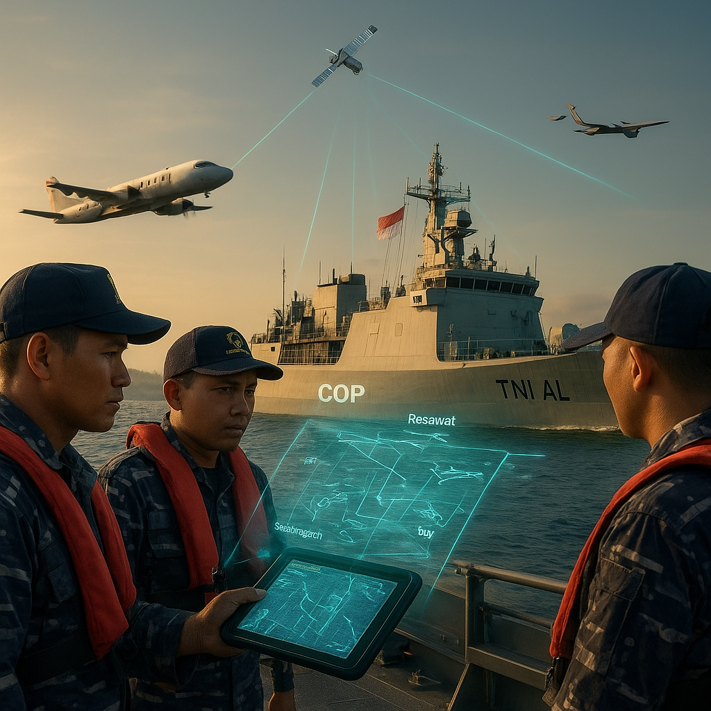 Strategi Integrasi: TNI AL Uji Coba Interoperabilitas Data Link antara Kapal Perang, Pesawat Maritime Patrol, dan Satelit Pengintai