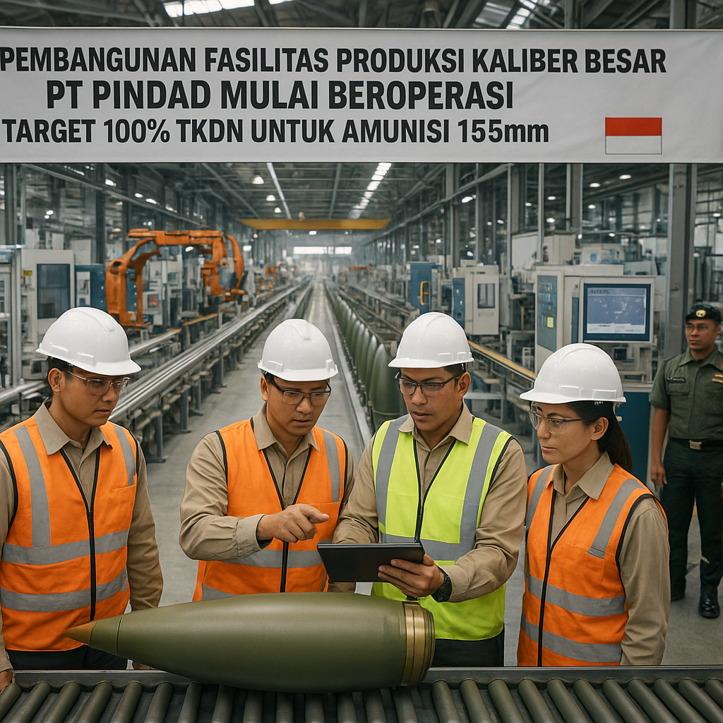 Pembangunan Fasilitas Produksi Kaliber Besar PT Pindad Mulai Beroperasi, Targetkan Capai 100% TKDN Untuk Amunisi 155mm