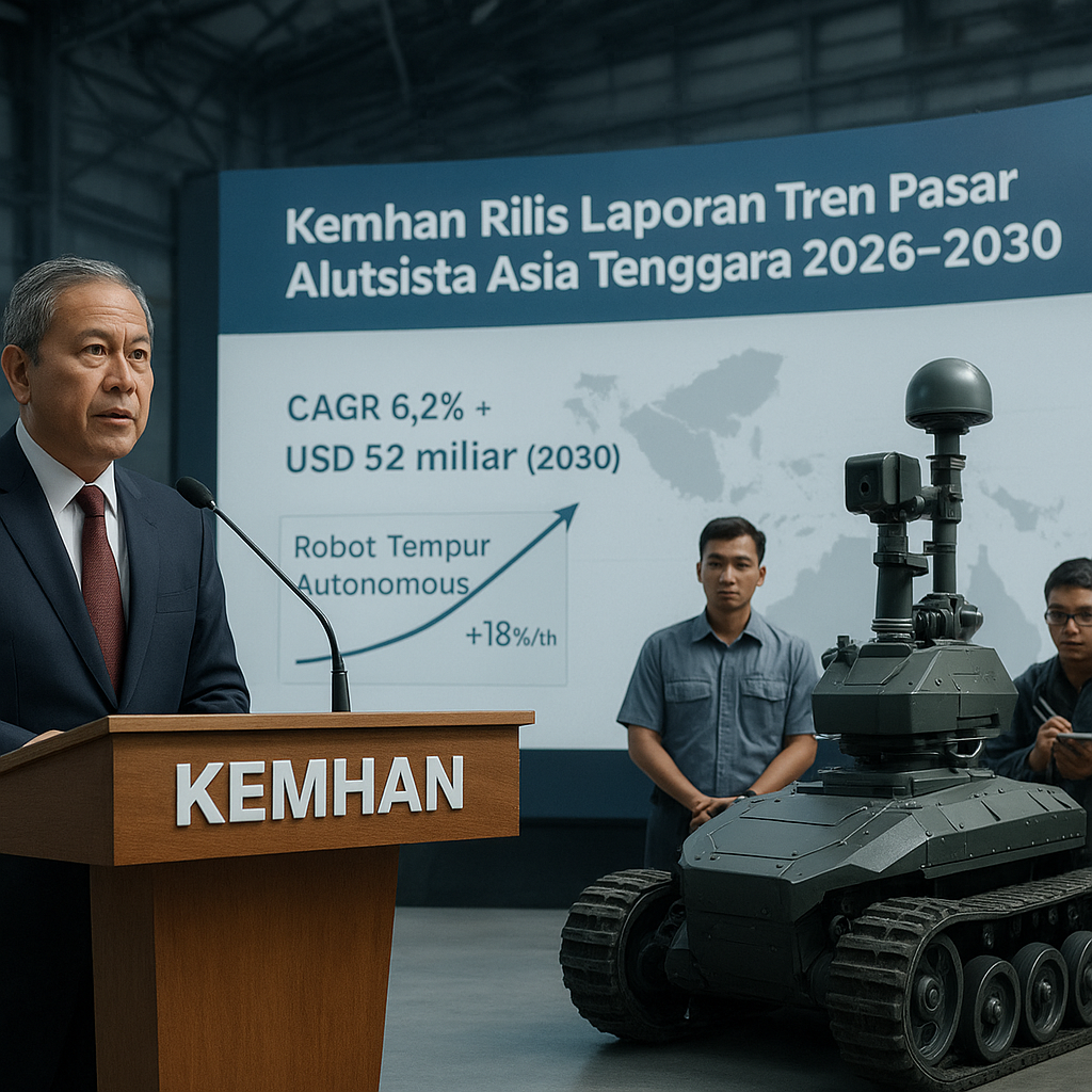 Kemhan Rilis Laporan Tren Pasar Alutsista Asia Tenggara 2026-2030: Pertumbuhan CAGR 6,2%, Robot Tempur Autonomous Jadi Primadona
