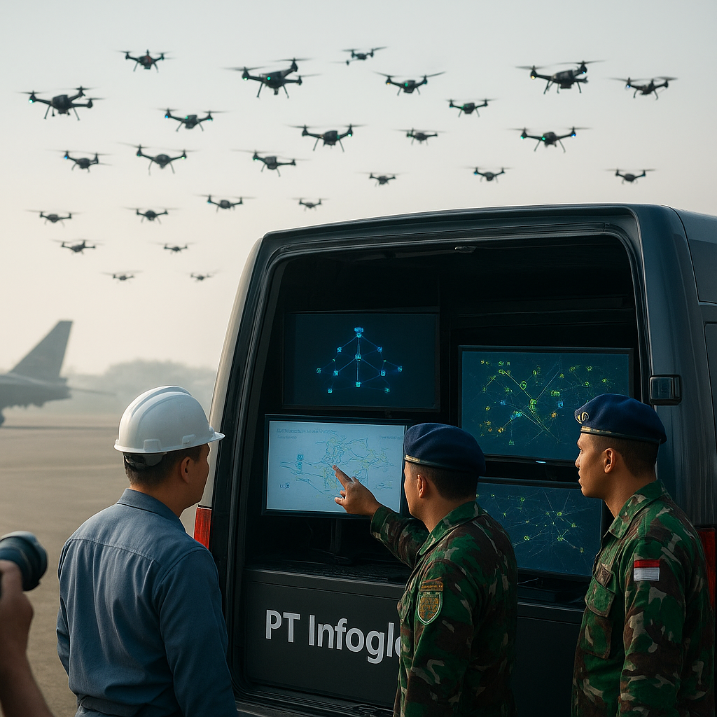 Pengembangan Drone Swarm Autonomous untuk Misisi Suppression of Enemy Air Defense (SEAD) oleh PT Infoglobal dan TNI AU