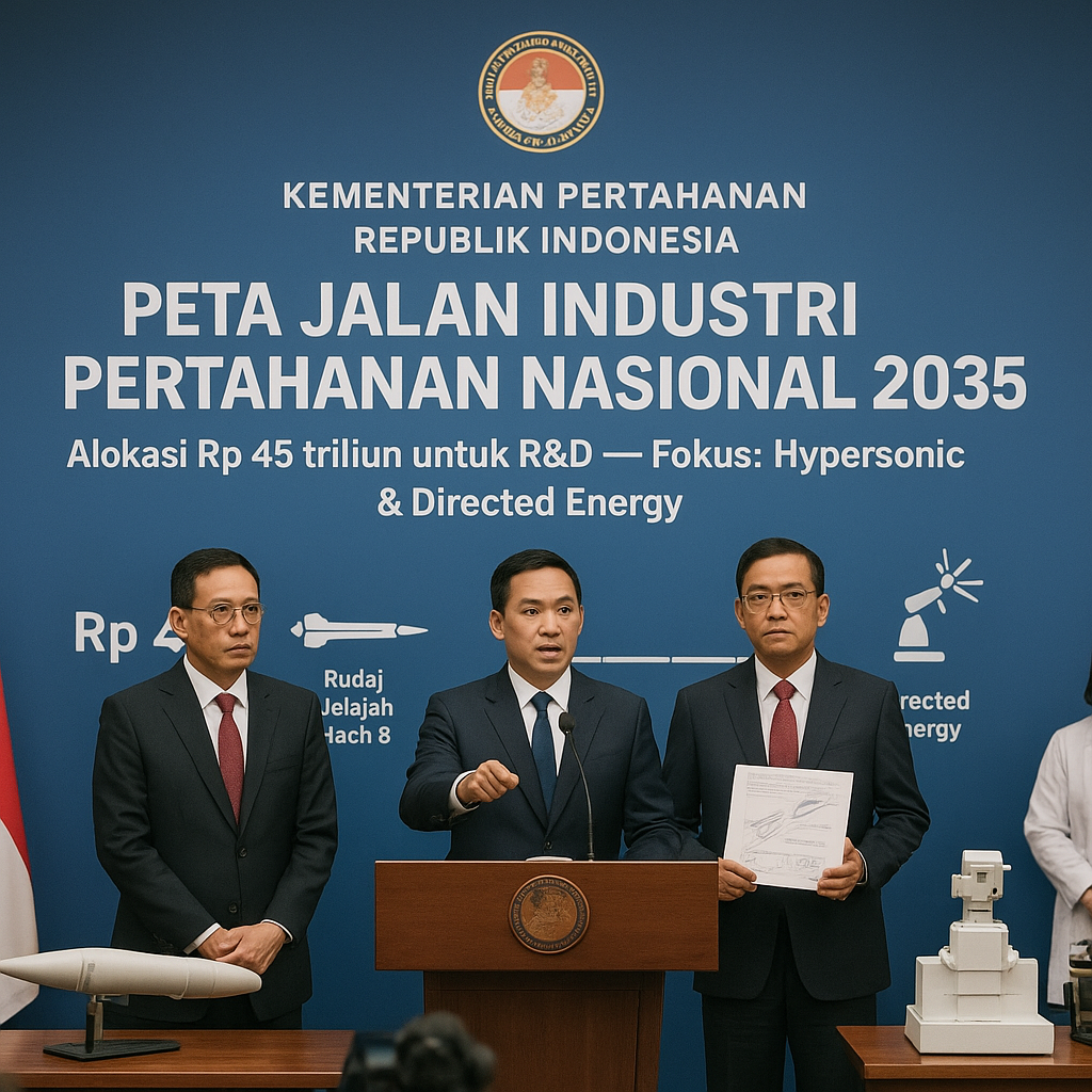 Kemhan Rilis Peta Jalan Industri Pertahanan 2035: Fokus Pada Penguasaan Teknologi Hypersonic dan Directed Energy