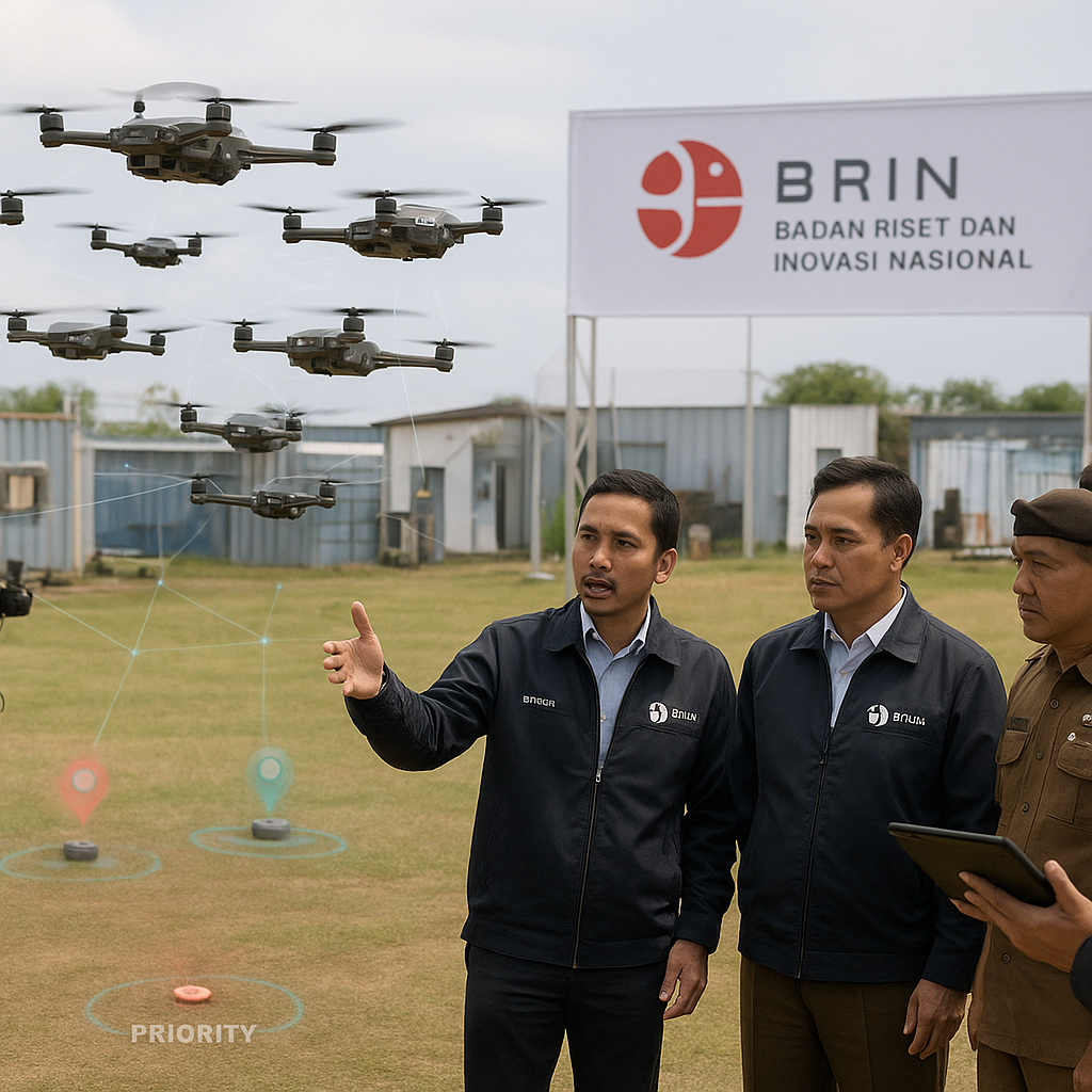 Badan Riset dan Inovasi Nasional (BRIN) Rilis Prototype Drone Swarm dengan AI-Based Target Prioritization
