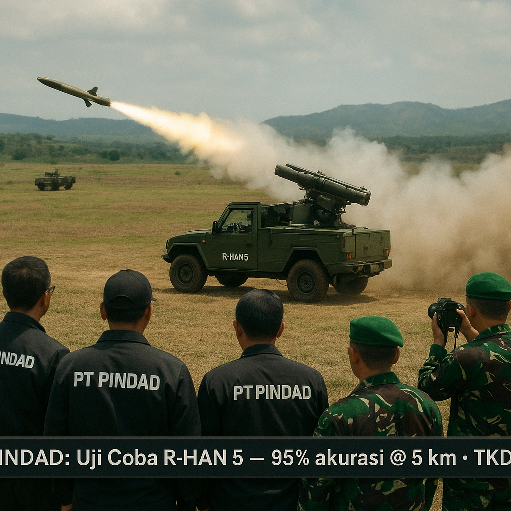 PT PINDAD Uji Coba Rudal Anti-Tank Generasi Baru Berbasis AI: Capaian 95% Akurasi dalam Uji Jarak 5 Km