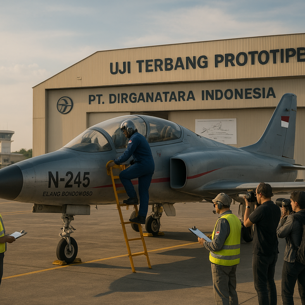 PT DI Uji Coba Prototipe Advanced Jet Trainer N-245 'Elang Bondowoso'