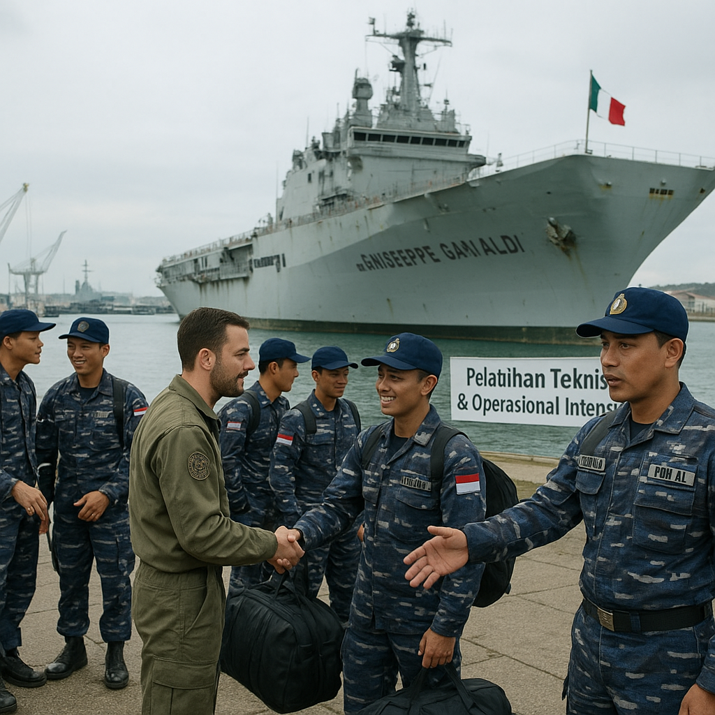 TNI AL Kirim 100 Calon Awak Kapal Induk ke Italia untuk Pelatihan Operasional dan Teknis Intensif