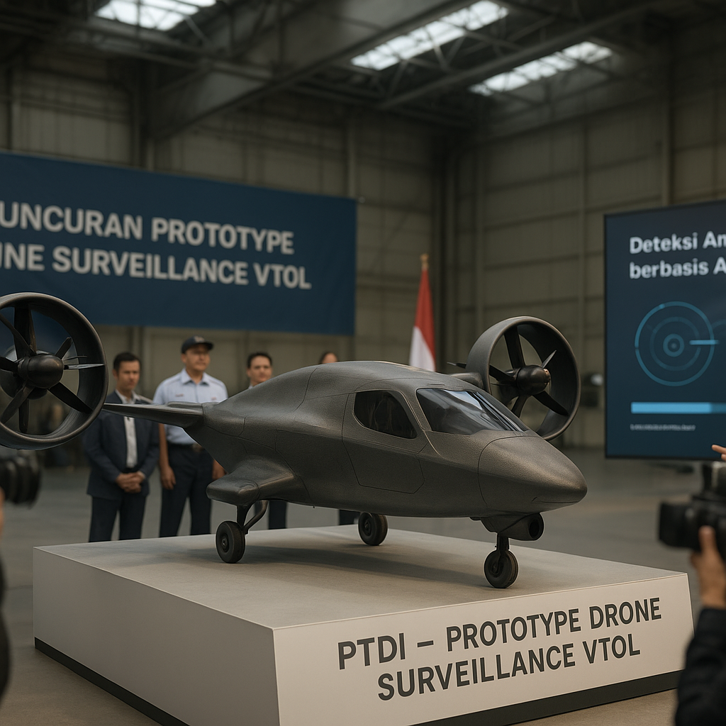 PTDI Luncurkan Prototype Drone Surveillance VTOL dengan AI-based Threat Detection