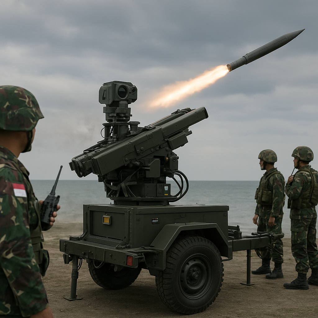Korps Marinir Uji Penembakan Roket WAFAR RD70 dengan Sistem Peluncur Trailer dan Elektro-Optik
