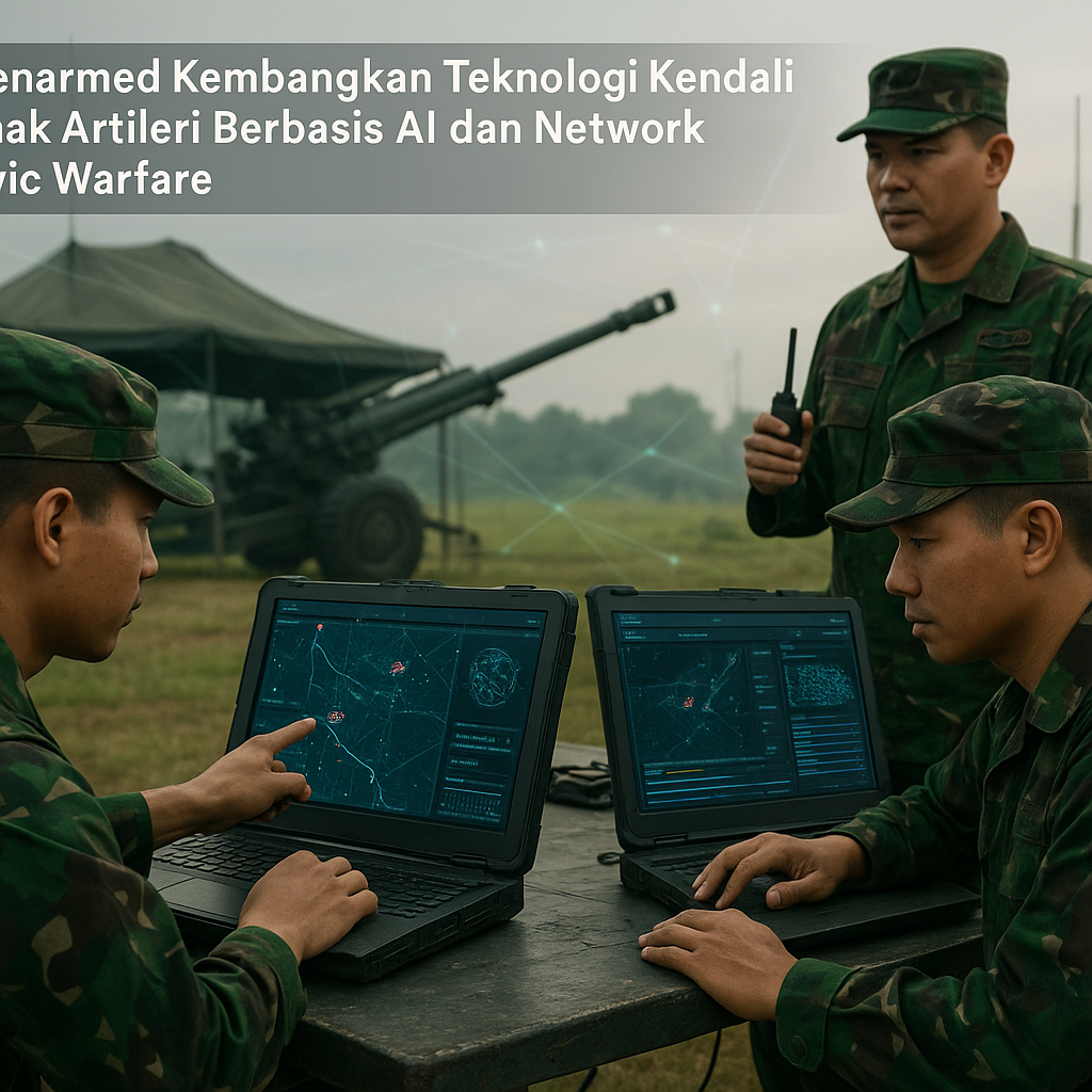 Pussenarmed Kembangkan Teknologi Kendali Tembak Artileri Berbasis AI dan Network Centric Warfare