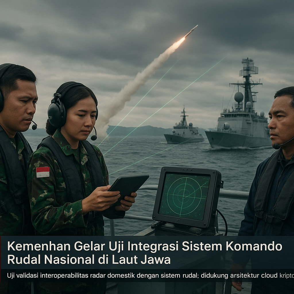 Kemenhan Gelar Uji Integrasi Sistem Komando Rudal Nasional di Laut Jawa