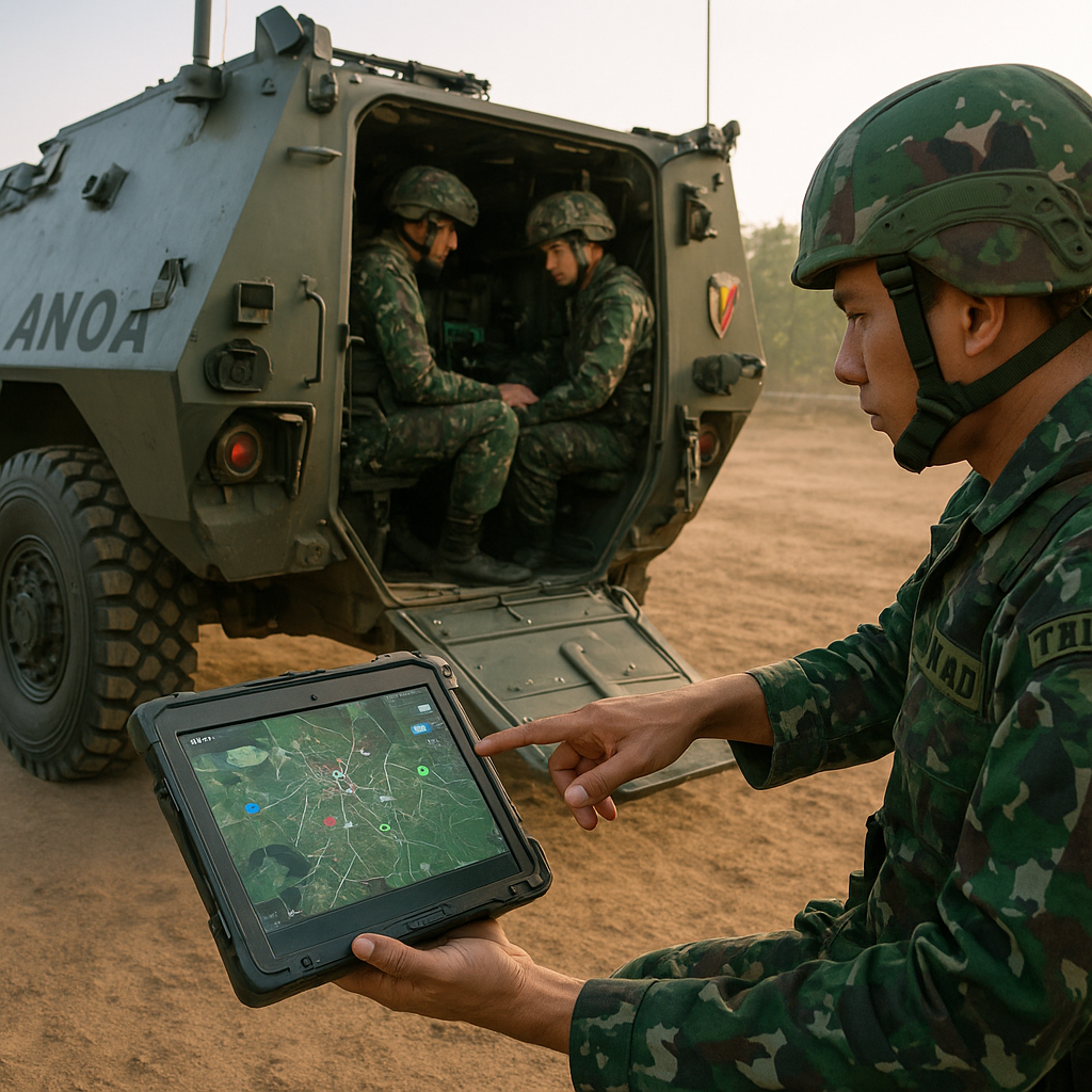 TNI AD Uji Coba Integrasi Sistem Battlefield Management System dengan Kendaraan Tempur Anoa