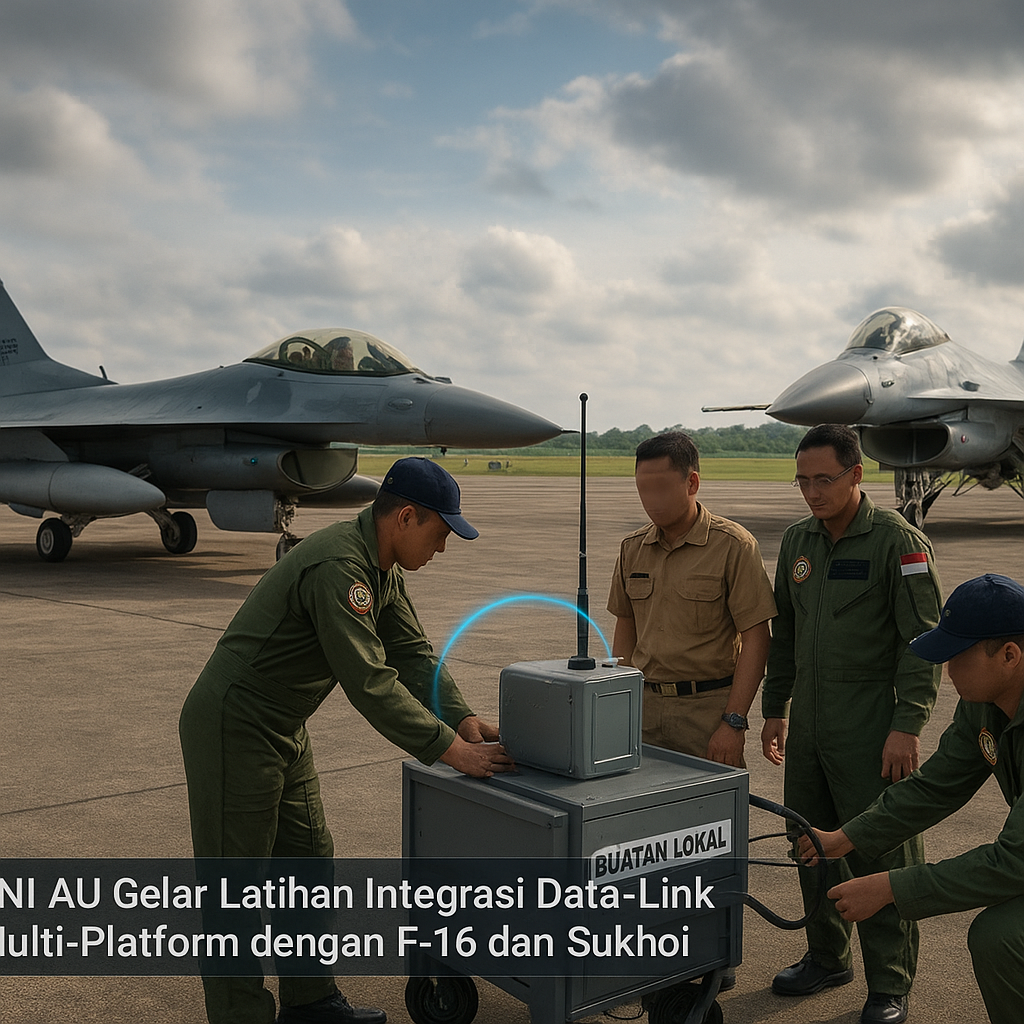 TNI AU Gelar Latihan Integrasi Data-Link Multi-Platform dengan Pesawat Tempur F-16 dan Sukhoi