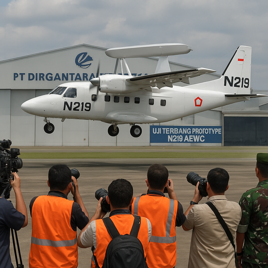 PT DI Uji Terbang Prototype Pesawat N219 AEW&C, Wujudkan Kemandirian Sistem Early Warning