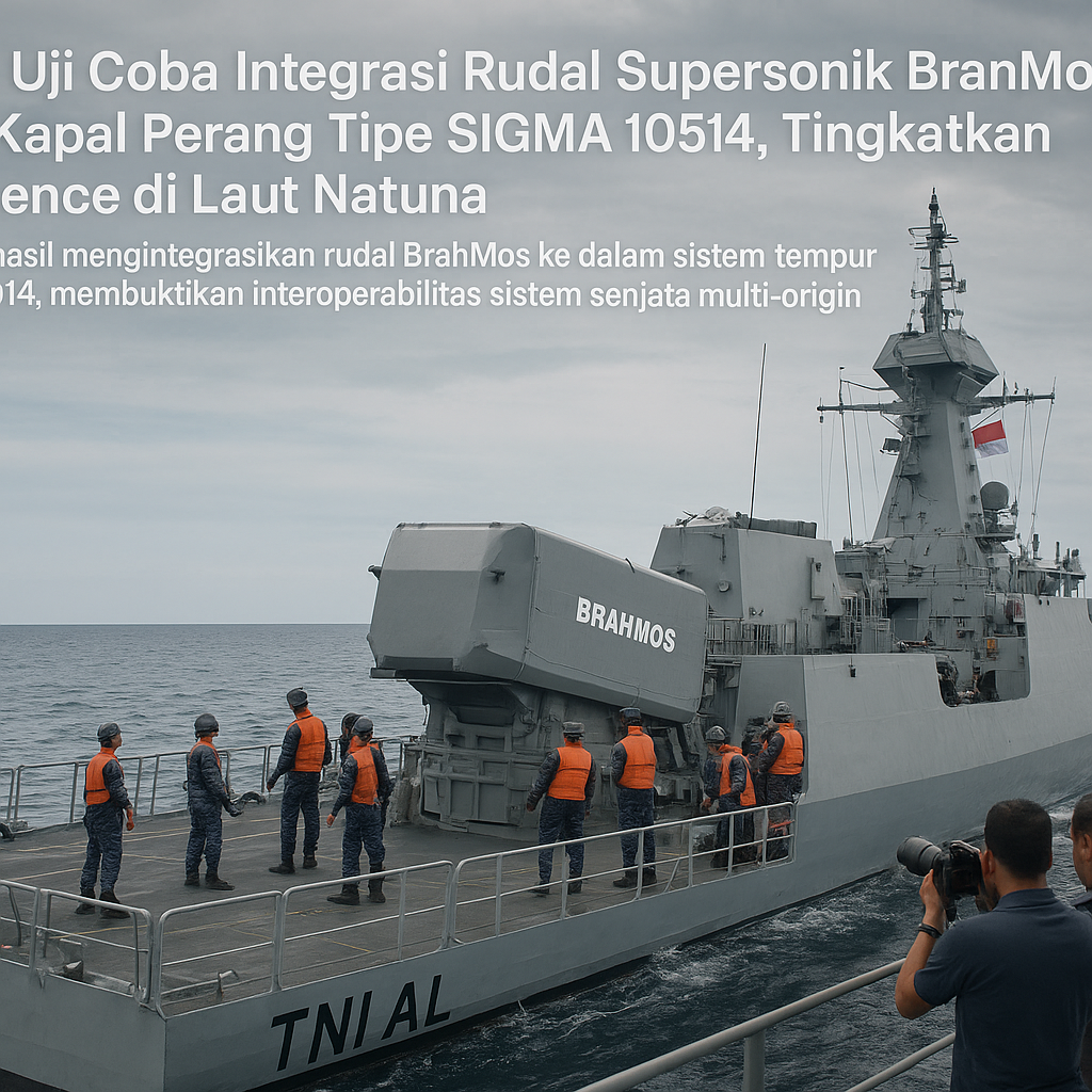 TNI AL Uji Coba Integrasi Rudal Supersonik Brahmos pada Kapal Perang Tipe SIGMA 10514, Tingkatkan Deterrence di Laut Natuna