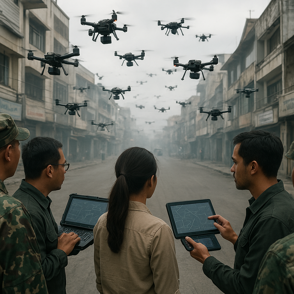 Pengembangan Drone Swarm Autonomous untuk Reconnaissance dan Tactical Strike dalam Operasi Urban Warfare