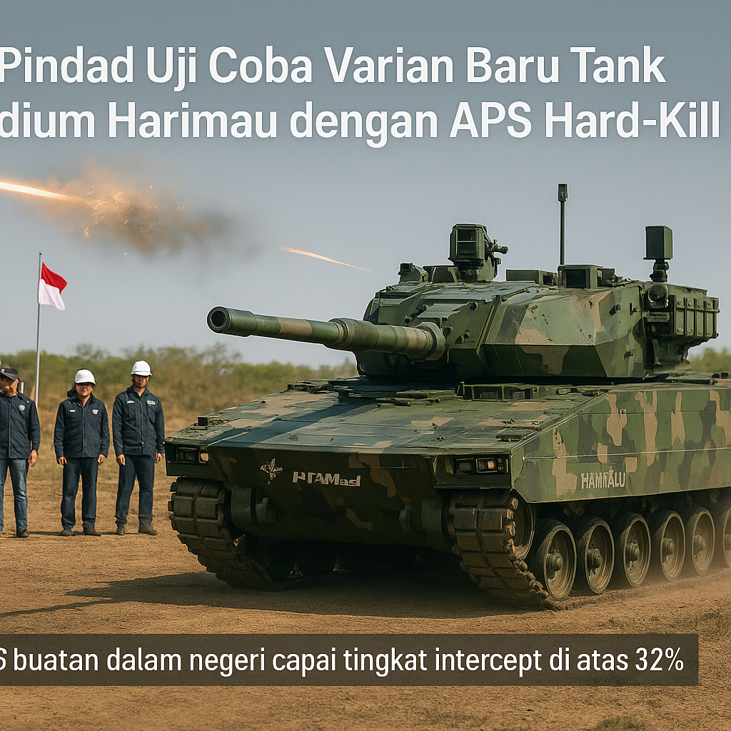 PT Pindad Uji Coba Varian Baru Tank Medium Harimau dengan APS Hard-Kill
