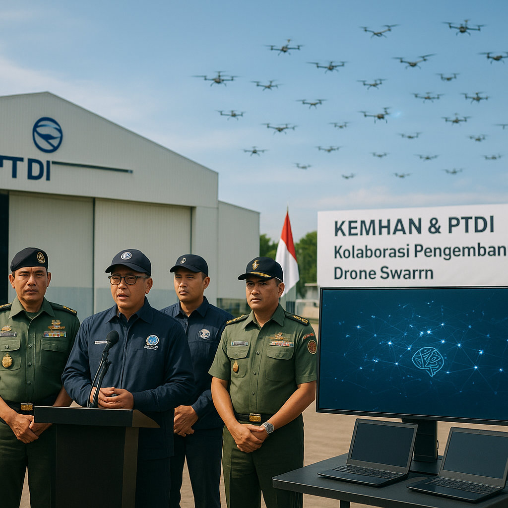 Kemhan dan PTDI Kolaborasi dalam Pengembangan Drone Swarm untuk Electronic Warfare dan Reconnaissance