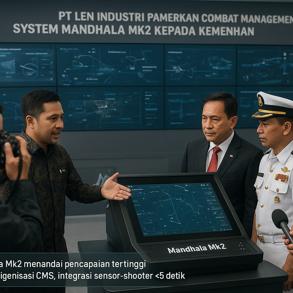 PT Len Industri Pamerkan Combat Management System Mandhala Mk2 kepada Kemenhan