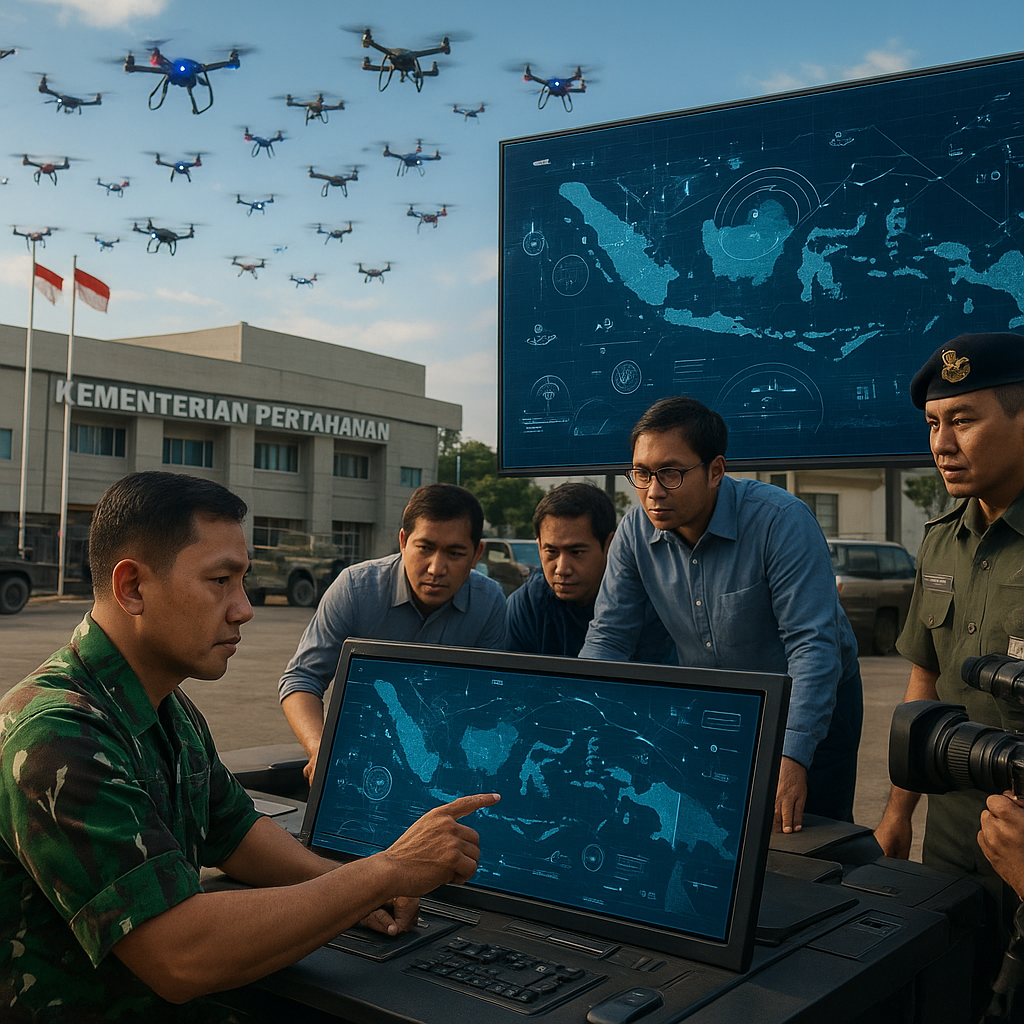 Kementerian Pertahanan Gelar Simulasi Integrasi Sistem C4ISR dengan Platform Drone Swarming Terbaru