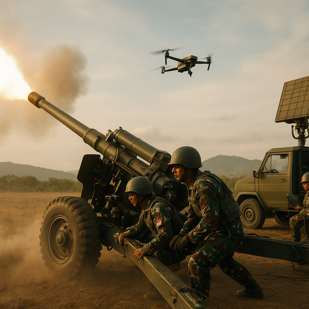 TNI AD Gelar Latihan Integrasi Artileri Medan Jangkau Jauh dengan Sistem Target Acquisition Berbasis UAV