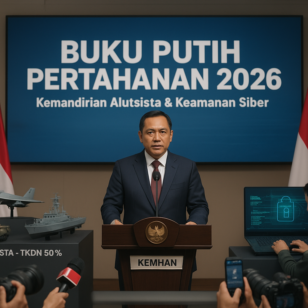 Kemhan Rilis Buku Putih Pertahanan 2026: Fokus pada Kemandirian Alutsista dan Keamanan Siber