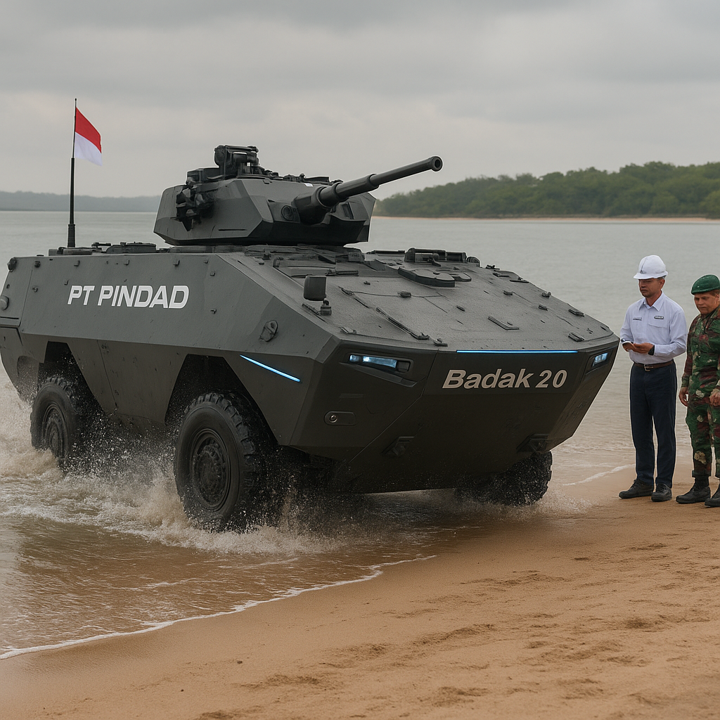 PT PINDAD Uji Coba Kendararaan Tempur Amfibi Baru dengan Teknologi Hybrid-Electric