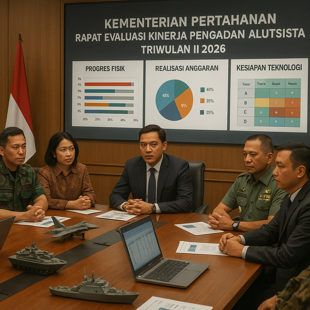 Kementerian Pertahanan Gelar Rapat Evaluasi Kinerja Pengadaan Alutsista Triwulan II 2026