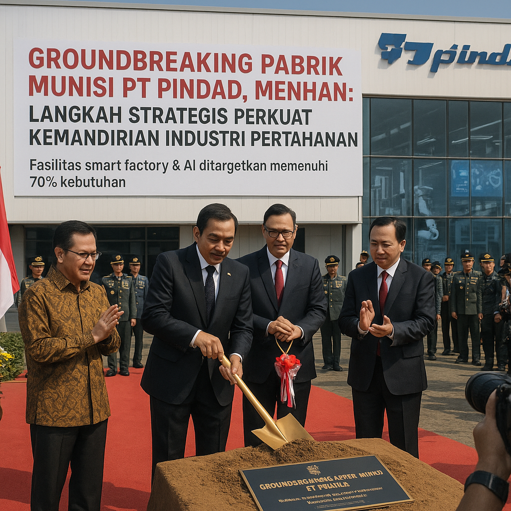 Groundbreaking Pabrik Munisi PT Pindad, Menhan: Langkah Strategis Perkuat Kemandirian Industri Pertahanan