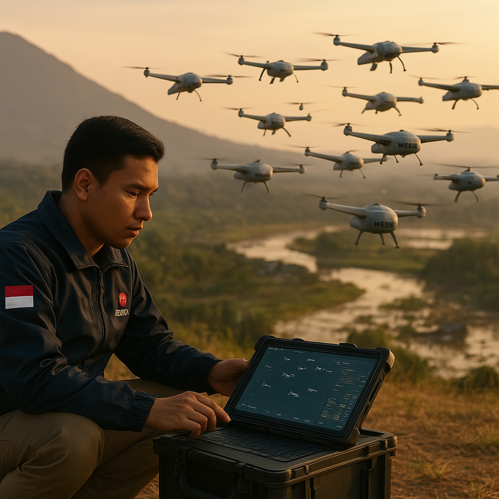 BRIN Launching Prototype Drone Swarm 'Wesir' untuk Intelijen Medan Bencana dan Perbatasan