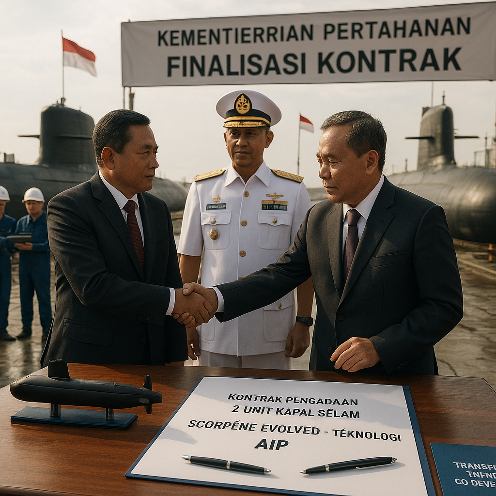 Kementerian Pertahanan Finalisasi Kontrak Pengadaan 2 Unit Kapal Selam Scorpène Evolved dengan Teknologi AIP