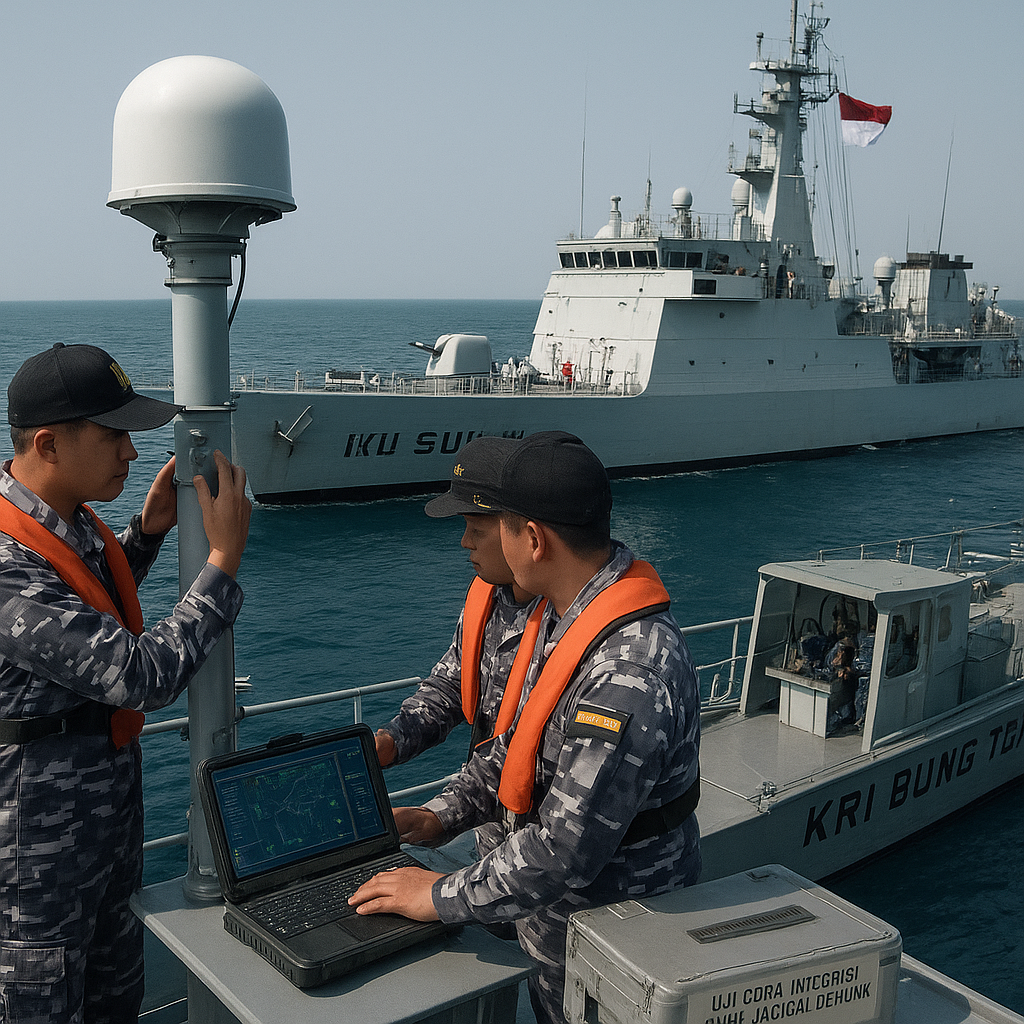 TNI AL Uji Coba Integrasi Sistem Komunikasi Tactical Data Link pada Kapal Perang Baru