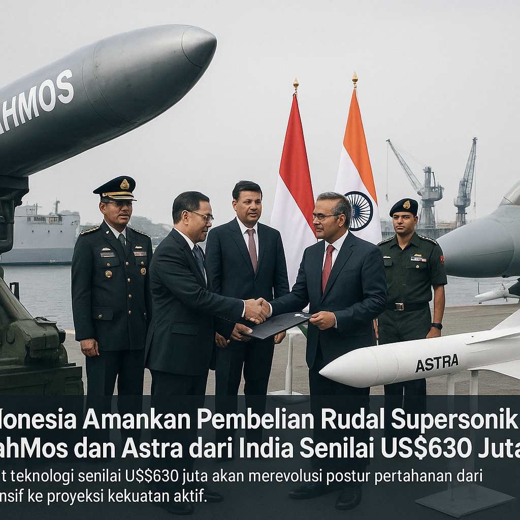 Indonesia Amankan Pembelian Rudal Supersonik BrahMos dan Astra dari India Senilai US$630 Juta