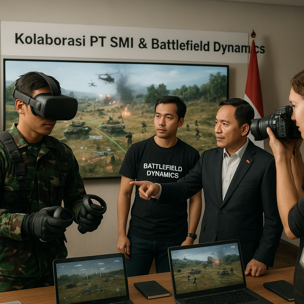 Kolaborasi PT SMI dengan Startup Lokal Kembangkan Simulator Tempur Immersive VR untuk Latihan Combined Arms