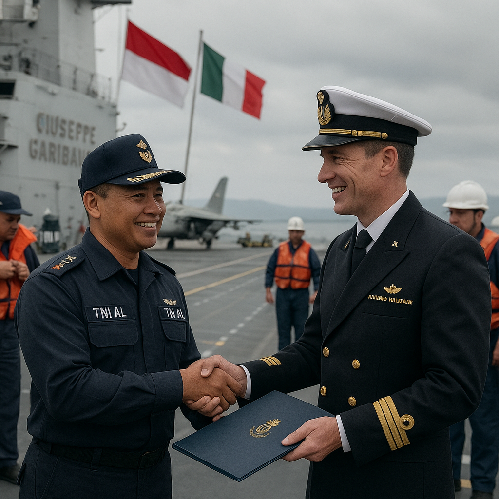Joint Crew TNI AL-AL Italia Akan Mengawaki Kapal Induk Garibaldi dalam Misi Delivery ke Indonesia
