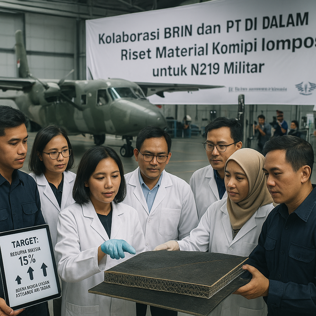 Kolaborasi BRIN dan PT DI dalam Riset Material Komposit untuk Struktur Pesawat N219 Militar