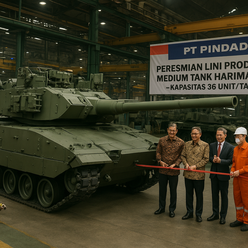 Pindad Resmikan Lini Produksi Medium Tank Harimau 2.0 dengan APS Gen II