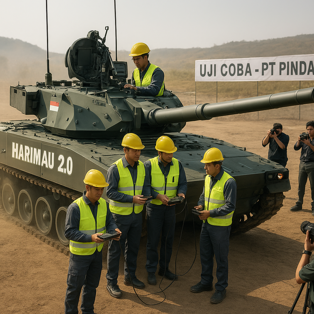 PT Pindad Uji Coba Tank Medium Harimau 2.0 dengan Sistem Kendali Tembakan Generasi Baru
