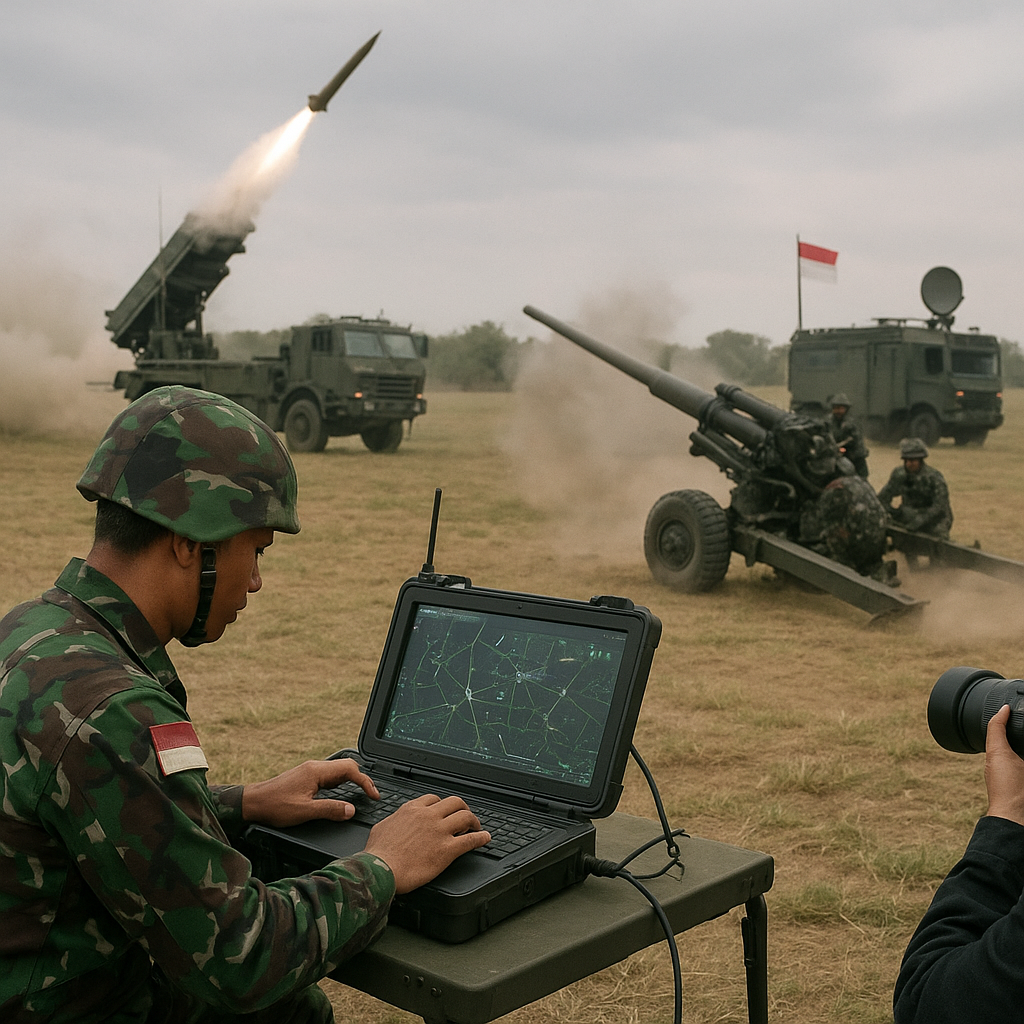 TNI AD Uji Coba Integrasi Sistem Komando Kendali Pusat dengan Rudal Harian dan Sistem Artileri Rhan 122