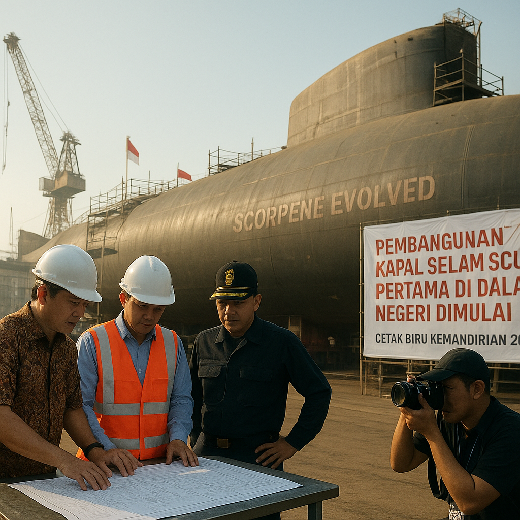 Pembangunan Kapal Selam Scorpene Evolved Pertama di Dalam Negeri Dimulai, Cetak Biru Kemandirian 2050