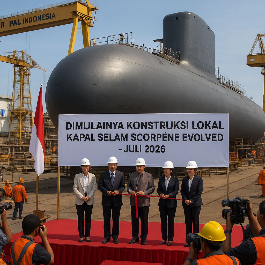 First Local Construction of Scorpène Evolved to Begin, Indonesia's Submarine Industrial Base Takes Shape