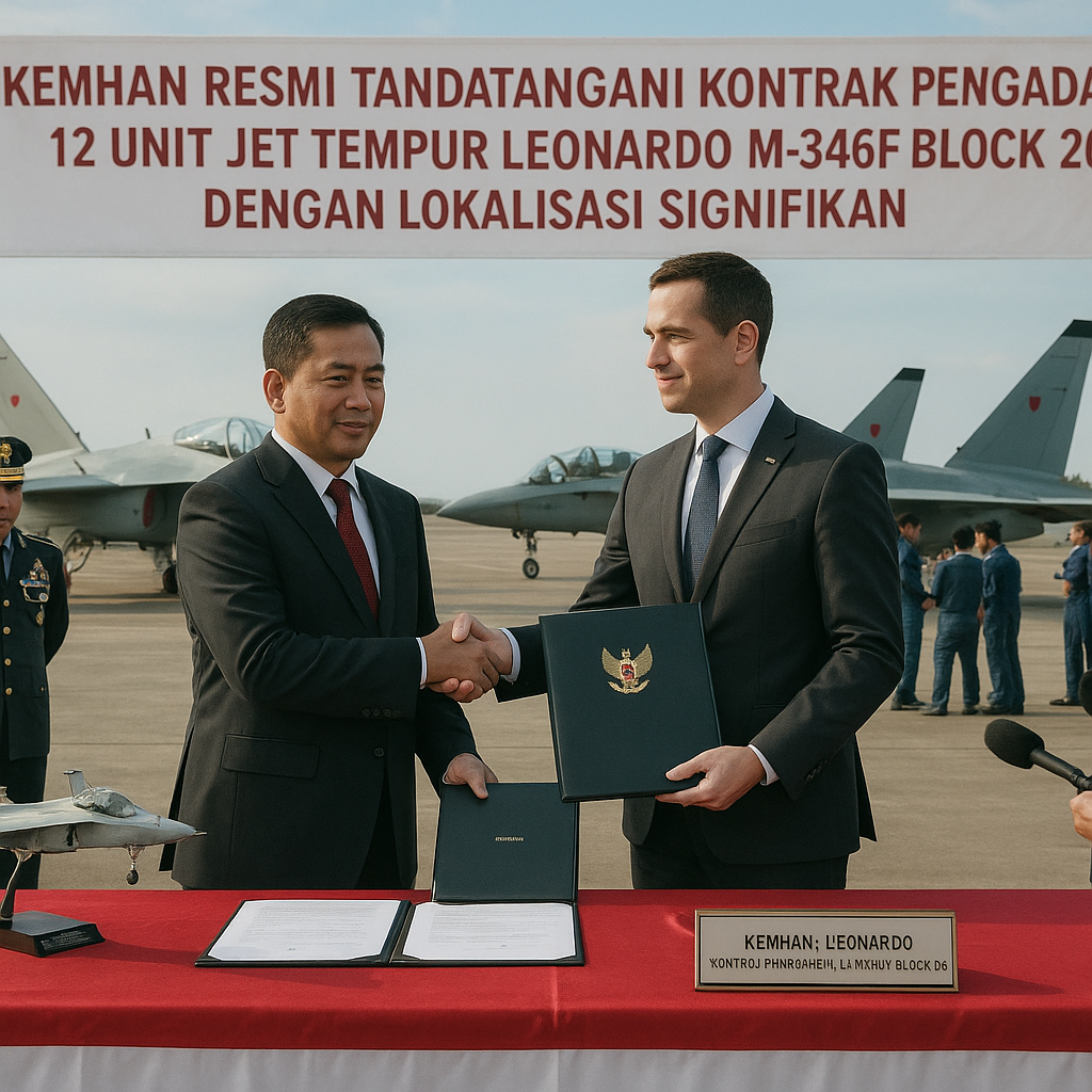 Kemhan Resmi Tandatangani Kontrak Pengadaan 12 Unit Jet Tempur Leonardo M-346F Block 20 dengan Localization Signifikan