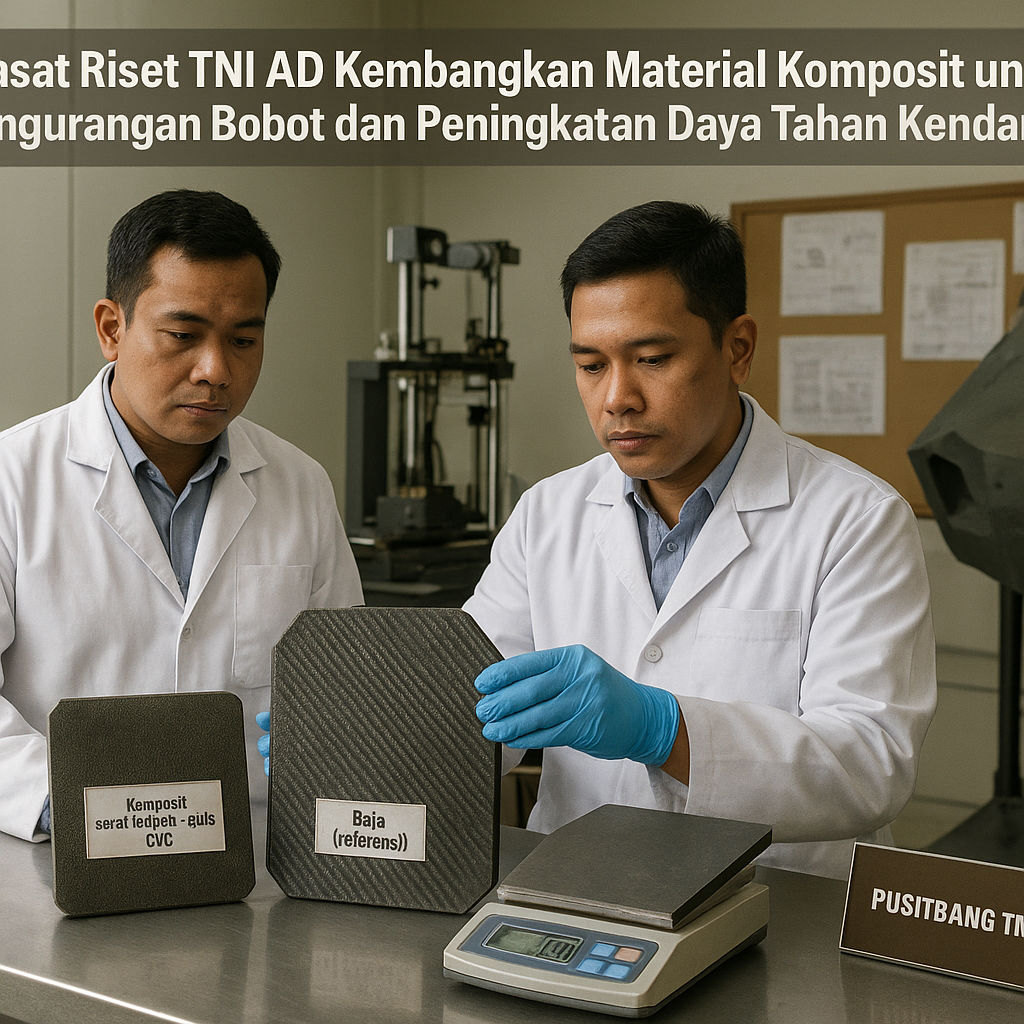 Pusat Riset TNI AD Kembangkan Material Komposit untuk Pengurangan Bobot dan Peningkatan Daya Tahnah Kendaraan Tempur