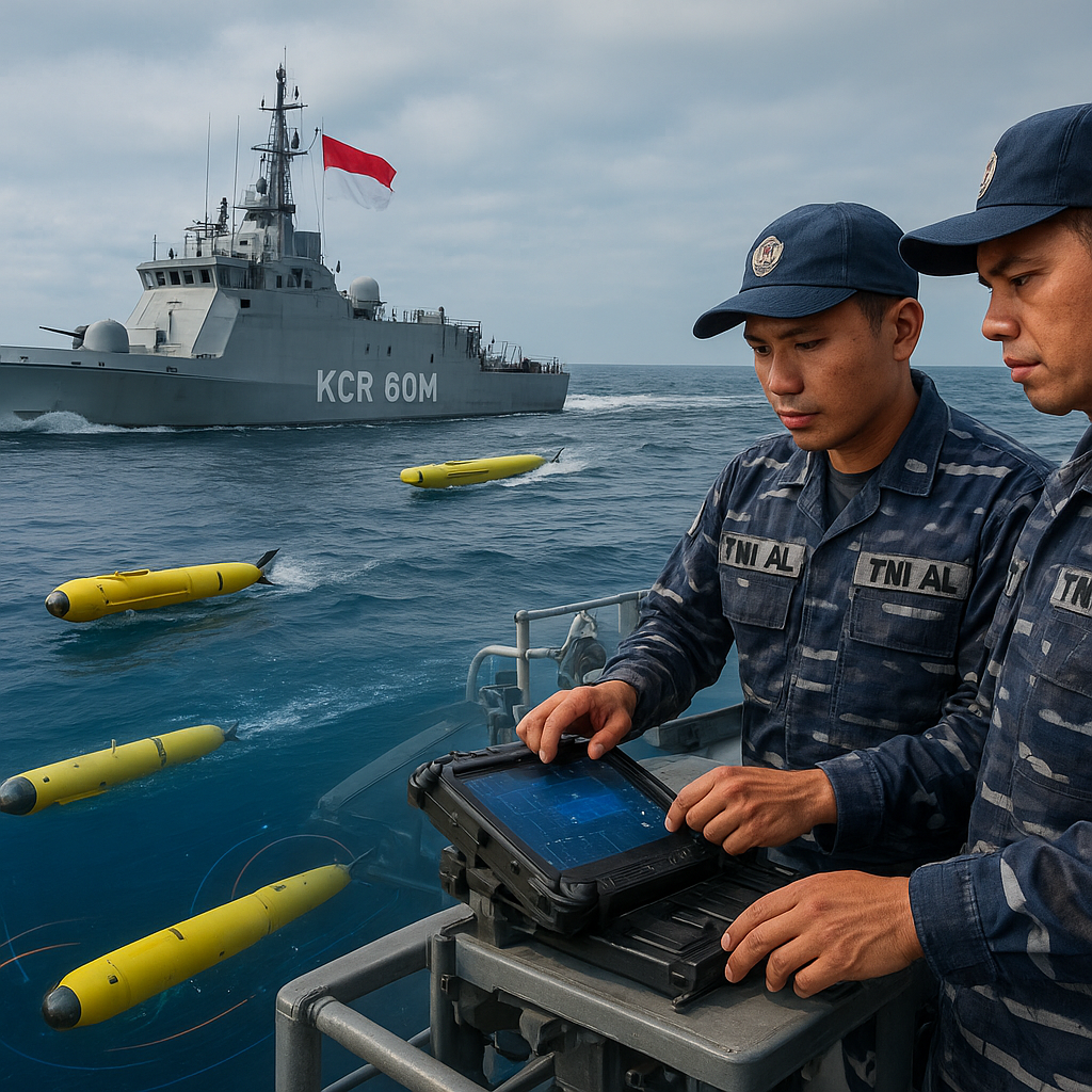 TNI AL Integrasikan Sistem Tempur Kapal Cepat Rudal (KCR) 60M dengan Drone Swarm Bawah Air