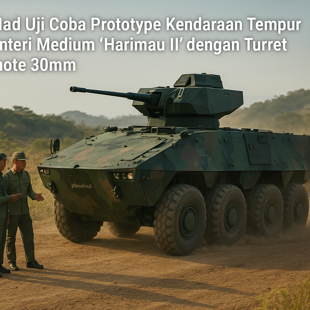 Pindad Uji Coba Prototype Kendaraan Tempur Infanteri Medium "Harimau II" dengan Turret Remote 30mm