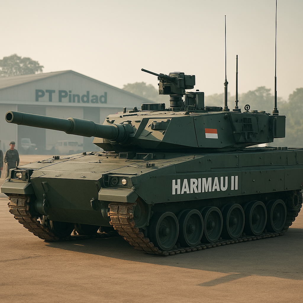 PT Pindad Kembangkan Medium Tank Harimau II dengan Teknologi Senjata Otomatis dan Sistem C4ISR Terintegrasi