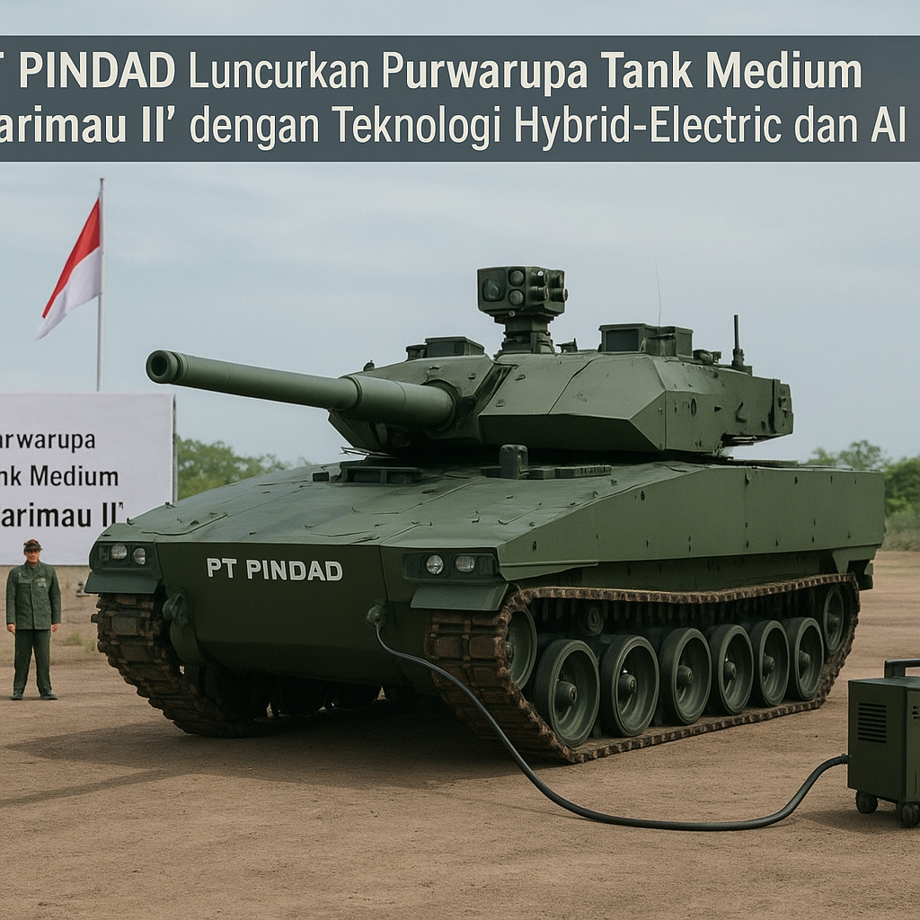 PT PINDAD Luncurkan Purwarupa Tank Medium 'Harimau II' dengan Teknologi Hybrid-Electric dan AI Gunner