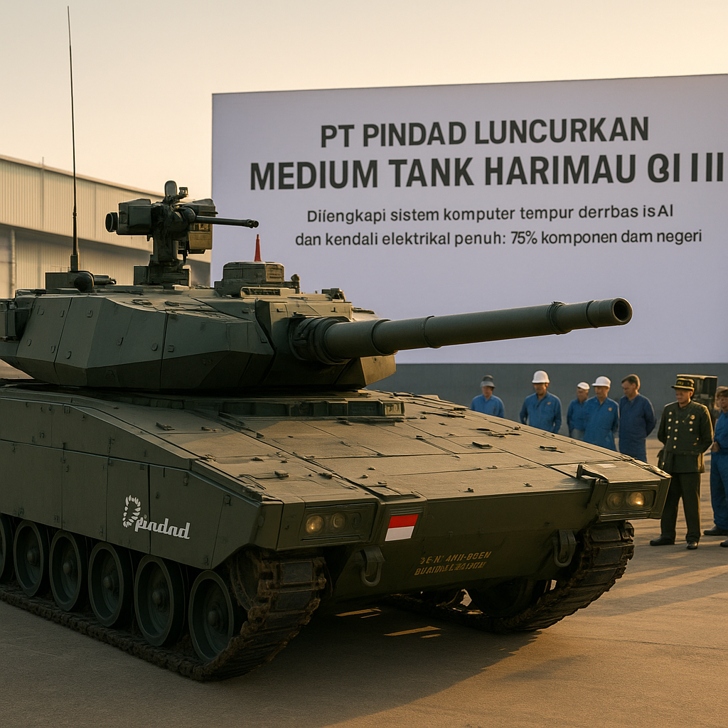 PT Pindad Luncurkan Medium Tank Harimau Generasi II dengan Teknologi AI dan Sistem Elektrikal Maju