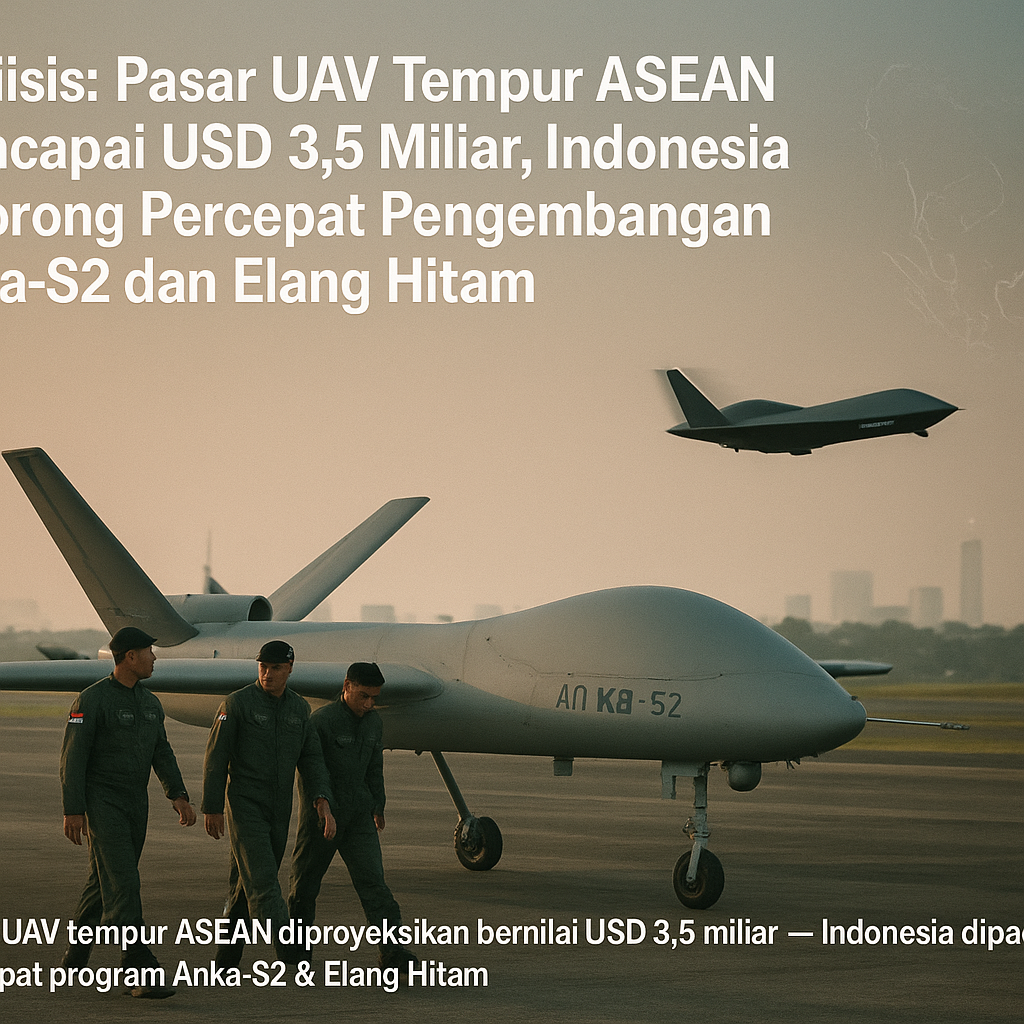 Analisis: Pasar UAV Tempur ASEAN Mencapai USD 3,5 Miliar, Indonesia Didorong Percepat Pengembangan Anka-S2 dan Elang Hitam